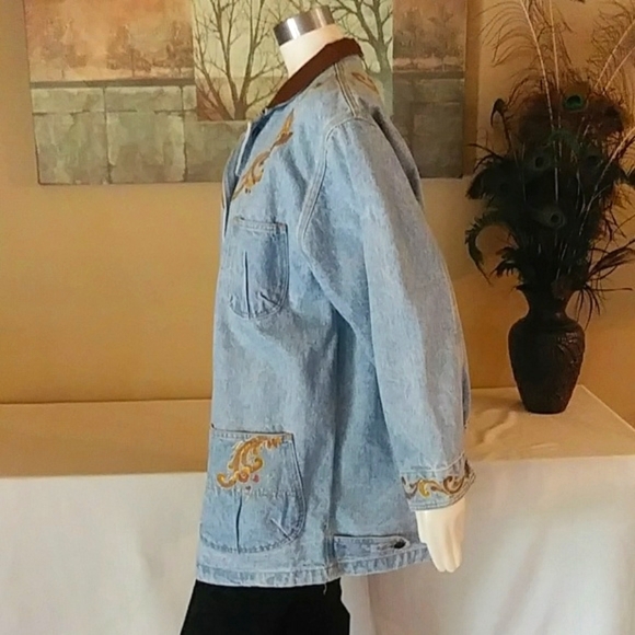 Sz XL Vintage Sunbelt Denim Handpainted Coat - Picture 3 of 8